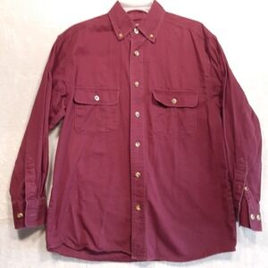 C.E Schmidt Mens Long Sleeve Work Wear Shirt Sz.Medium/Moroon/Chest Pockets